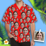 Custom Face Hawaiian Shirt Lover Red Create Your Own Hawaiian Shirt Face on Shirt Birthday Gift for Him