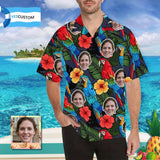 Custom Face Hawaiian Shirt Parrot Colorful Tropical Aloha Shirt Birthday Vacation Party Gift