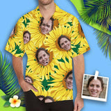 Custom Face Hawaiian Shirt Sunflower Personalized Aloha Shirts Birthday Personalized Hawaiian Shirts Gift for Boyfriend or Husband