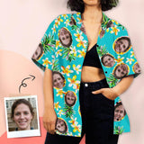 Custom Face Shirt Personalised Hawaiian Shirt Pineapple Flower Gift For Her