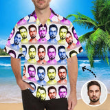 Custom Father Face Rainbow Men's All Over Print Hawaiian Shirt