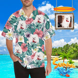 Custom Hawaiian Shirts with Face Puppy Love Anniversary Gift Tropical Aloha Shirt Custom Button Down Shirts for Him