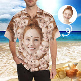 Custom Hawaiian Shirts with Girlfriend Face Seamless Design Your Own Aloha Shirt Gift for Husband/Boyfriend