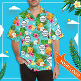 Custom Hawaiian Shirts with Logo Pineapple Theme Create Your Own Hawaiian Shirt Birthday Gift Aloha Shirt