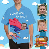 Custom Image Hawaiian Shirt with Face I Love My Dad Design Your Own Hawaiian Shirt Face Shirt Gift