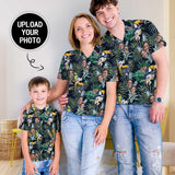 Custom Photo Hawaiian Shirts Photo Flower Parrot Unisex & Teenage Create Your Own Aloha Shirt Birthday Gift