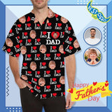Custom Print Hawaiian Shirt with Face I Love You Dad Personalized Photo Tropical Printing Aloha Shirt