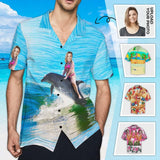 Customizable Hawaiian Shirts Create Your Own Hawaiian Shirt Sea Dolphin Photo Aloha Shirts Gift for Boyfriend or Husband