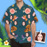 Hawaiian Shirt with Your Face Flower And Bird Create Your Own Hawaiian Shirt for Husband/Boyfriend