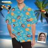 Hawaiian Shirt with Your Face Pineapple Personalise Face Aloha Shirt Gift for Him Tropical Aloha Shirt Birthday Vacation Party Gift