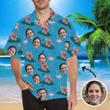 Hawaiian Shirts with Faces on Them Flower Swan Personalised Face Aloha Shirt Gift for Him