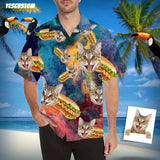 Hawaiian Shirts with Faces on Them Hamburger Create Your Own Aloha Shirt Tropical Aloha Shirt Birthday Vacation Party Gift