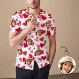 Hawaiian Shirts with Faces on Them Pink Rose Custom Aloha Shirts for Him Tropical Aloha Shirt Birthday Vacation Party Gift