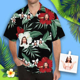 Hawaiian Shirts with Faces on Them White Flowers Custom Made Hawaiian Shirts for Him
