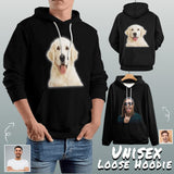 Custom Face Hoodie Black Hoodie with Design Unisex Plus Size Hoodie for Him Her Personalized Big Face Loose Hoodie Top Outfits