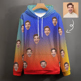 Custom Face Hoodie Cool Hoodie Designs Colorful Large Size Hooded Pullover Personalized Big Face Loose Hoodie Top Outfits
