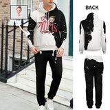 Custom Face Black&White Hoodie Sweatpant Set Personalized Unisex Loose Hoodie Top Outfits