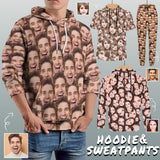 Custom Face Seamless All Over Print Unisex Hoodie Sweatpant Personalized Face Loose Hoodie Custom Top Outfits