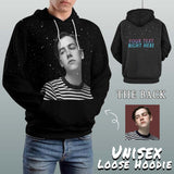 Custom Face&Text Hoodie Galaxy Black Hoodie with Design Over Size Hooded Pullover Personalized Big Face Loose Hoodie Top Outfits