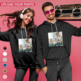 Custom Photo Plus Size Hoodie with Pictures on It Black Hoodie with Design Personalized Face Unisex Loose Hoodie Custom Top Outfits