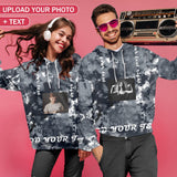 Custom Photo & Text Hoodie Design Your Own Hoodie Black White Tie Dye Plus Size for Him Her Personalized Photo Unisex Loose Hoodie Custom Top Outfits