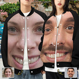 Custom Big Face Couple Funny Women/Men's Bomber Jacket Unisex Outerwear