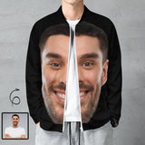 Custom Funny Big Face Men's Coat Crew Neck Zipper Jacket Outerwear