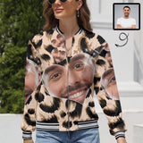 Custom Boyfriend Face Leopard Print Women's Casual Jacket