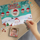 Custom Face Christmas Wooden Photo Puzzle 500/1000 Pieces
