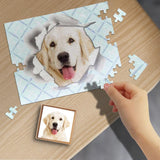 Custom Face Hole Rectangle Jigsaw Puzzle Best Indoor Gifts 110 Pieces