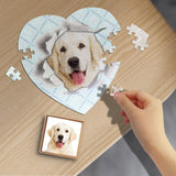 Custom Face Lattice Hole Heart-Shaped Jigsaw Puzzle Best Indoor Gifts For Lover 75 Pieces