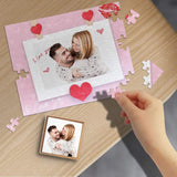Custom Photo I Love You Red Lips Rectangle Jigsaw Puzzle Best Indoor Gifts 110/500/1000 Pieces