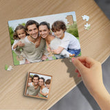 Custom Photo Loving Family Rectangle Jigsaw Puzzle