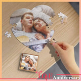 Custom Photo Romantic Heart-Shaped Jigsaw Puzzle