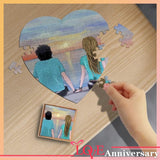 Custom Photo Sunrise Heart-Shaped Jigsaw Puzzle Best Indoor Gifts For Lover 75 Pieces