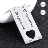 2PCS Personalized Name&Date Keychain