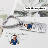 Custom Photo&Date Love Dad Keychain