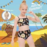 Custom Face Beautiful Planet Kid's Slip Swimsuit Made for You Personalized Swimwear