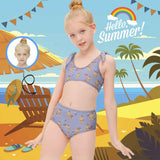 Custom Face Rainbow Kid's Strap Swimsuit Made for You Personalized Swimwear