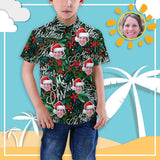 Custom Face Christmas Hat Teenage Hawaiian Shirt