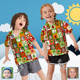 Custom Face Christmas Elements Little Boys and Girls Polo Shirt
