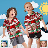 Custom Face Christmas Little Boys and Girls Polo Shirt