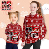 Custom Photos Snowflakes Christmas Sock Girls' Long Sleeve Polo Shirt