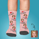 Fathers Day Socks With Custom Face I Love My Papa Personalized Kid's Socks Gift For Australian Father's Day