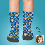 Fathers Day Socks With Custom Face Super Dad Personalized Kid's Socks Gift For Australian Father's Day