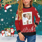 Custom Photo Ugly Christmas Sweaters Christmas Photo Frame Personalised Girl's All Over Print Crew Neck Sweater