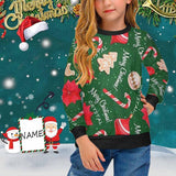 Personalized Sweater Ugly Christmas Sweater Custom Name Merry Christmas Girl's All Over Print Crew Neck Sweater
