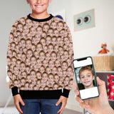 Custom Face Seamless Kids' All Over Print Fuzzy Sweatshirt