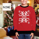 Custom Name Christmas Snowflake Kids' All Over Print Fuzzy Sweatshirt