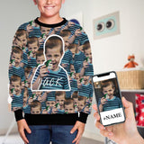 Custom Phone&Name Seamless Centered Kids' All Over Print Fuzzy Sweatshirt